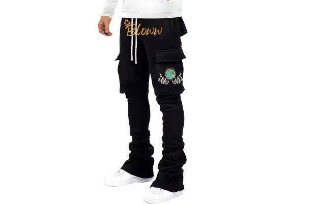 Stacked sweatpants